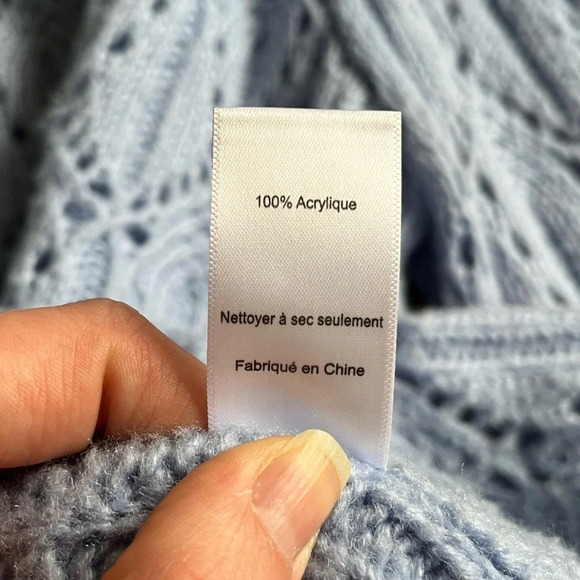 ASTR THE LABEL LIGHT BLUE POINTELLE SWEATER - Picture 5 of 8